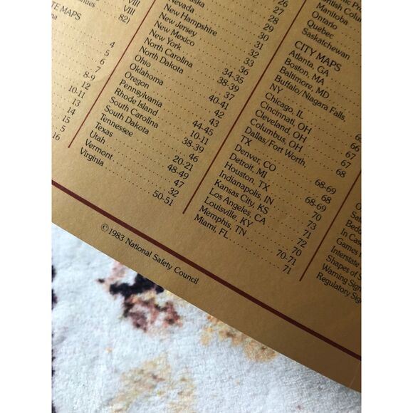 Vintage 1980s Travel Safety Guide Road Atlas bath art 80s road-trip ephemera - Picture 7 of 8